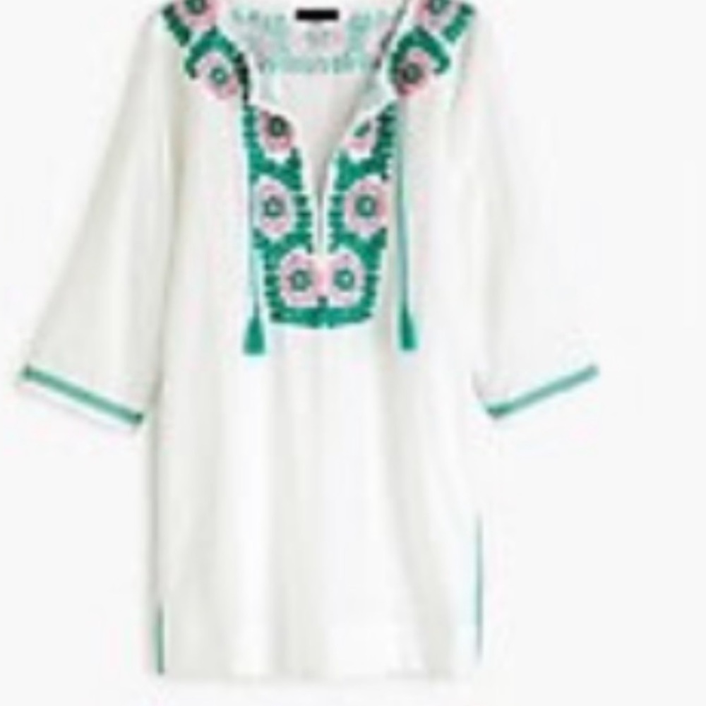 NWT! J. Crew Embroidered Tunic Coverup